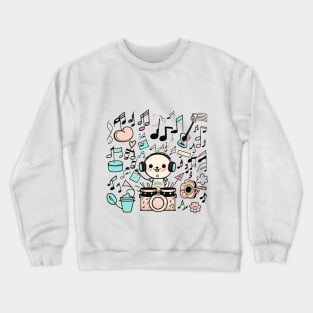 Melody Mayhem: Dive into a World of Musical Adventure Crewneck Sweatshirt